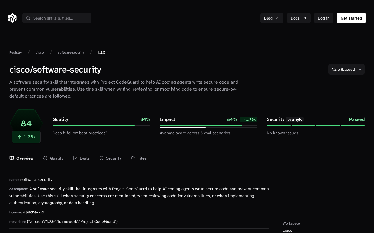 Tessl Cisco Software Security Skill