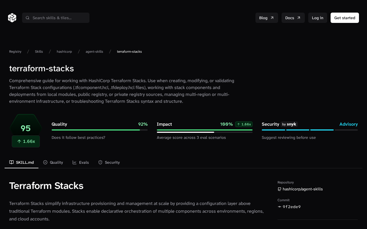 Tessl Hashicorp Terraform Stacks Skill